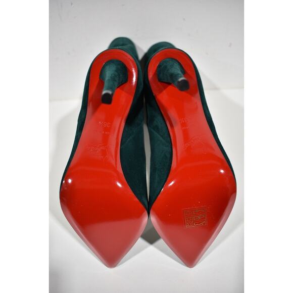 Christian Louboutin Astrilarge Booty 100 Vosges Green Suede Mid Heel Boot 36.5 - Picture 12 of 12